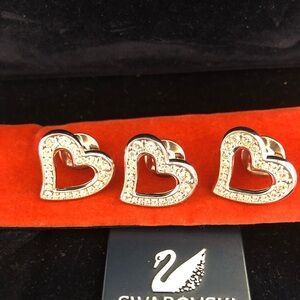 Swarovski Crystal Silver Heart Tac Pin